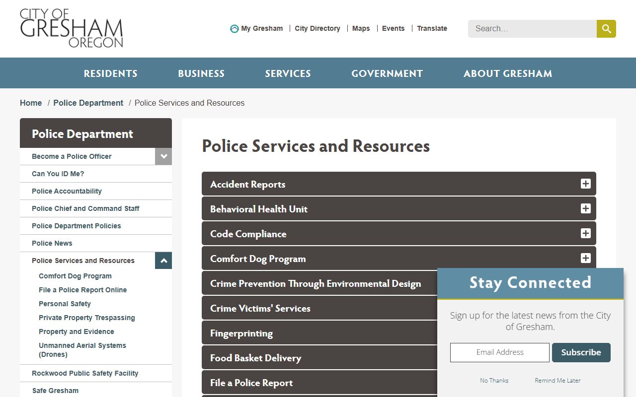 Gresham released inmates police records page