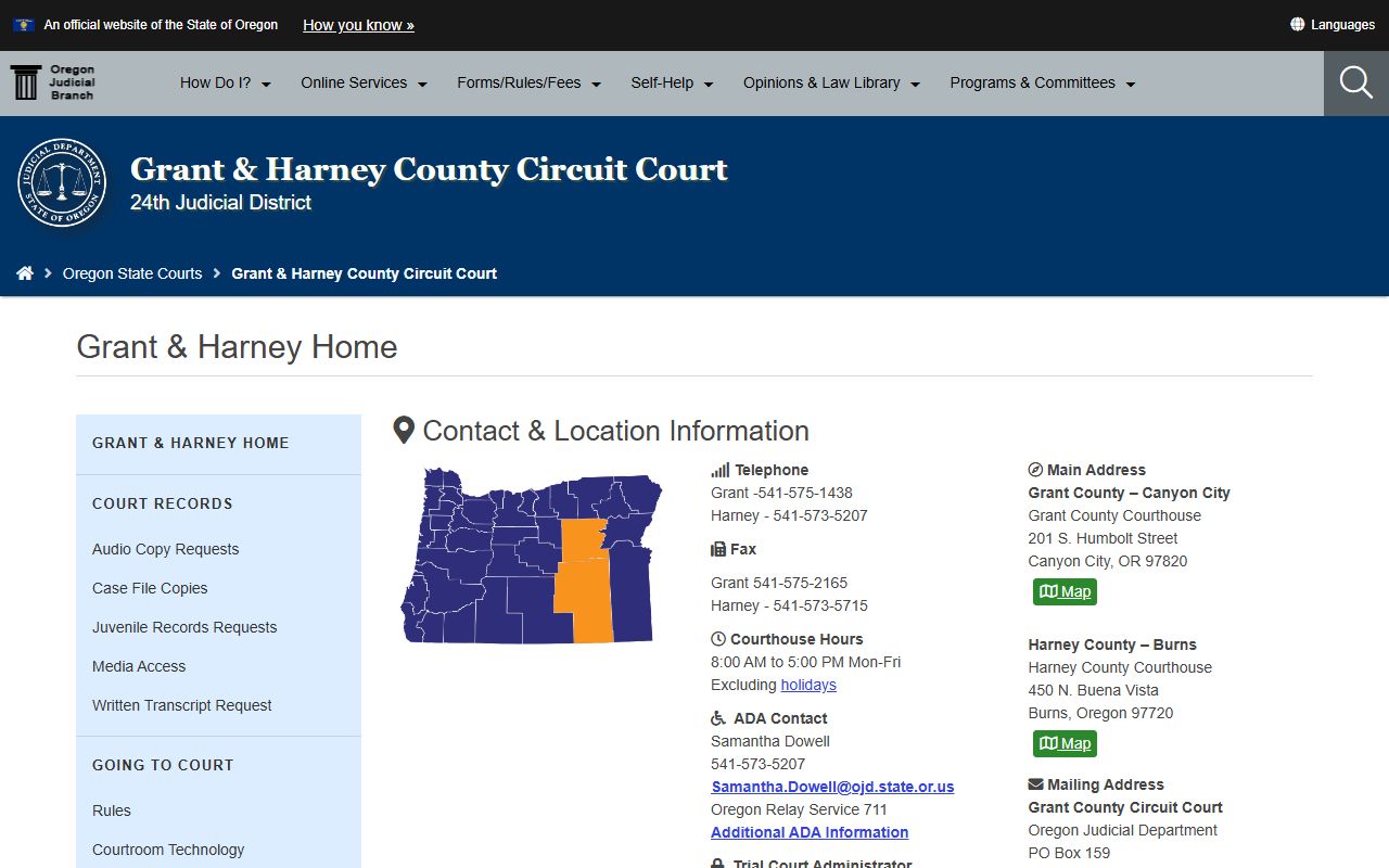 Grant County Sheriff website for released inmates records