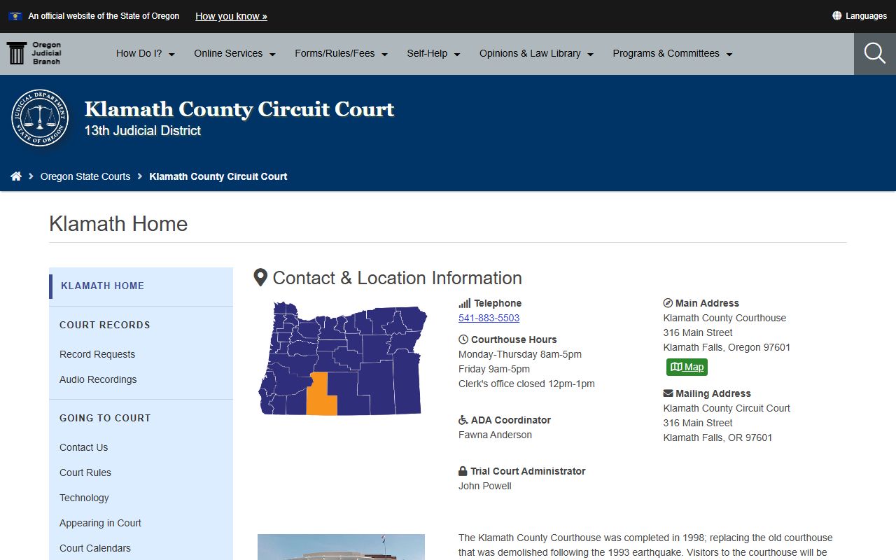 Klamath County Sheriff jail viewer for released inmates records